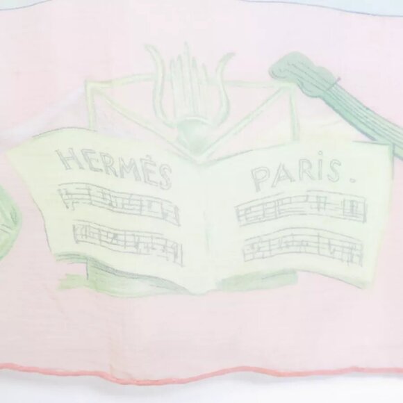 Auth HERMES Scarf Pink/Multicolor Silk - e60100g - Picture 3 of 10